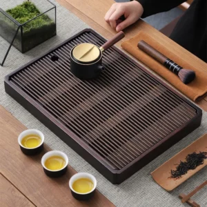GIANXI Chinese Natural Bamboo Tea Tray Water Storage Kung Fu Tea Set Simple Rectangular Tea Board Tea Storage Tray 1