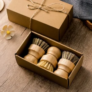 Natural dish cleaning brush wooden handle with Natural Sisal Coconut Kitchen cleaning Exquisite packing Special for gifts 1