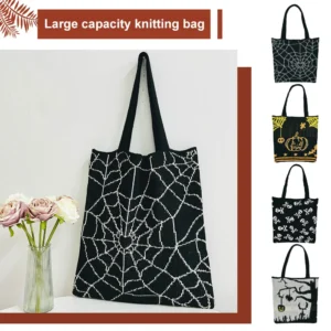 Halloween Pattern Tote Bags Women's Grocery Bags Outdoor Foldable Shopper Eco Shopping Bag Reusable Storage Bag Organizer Bags 1